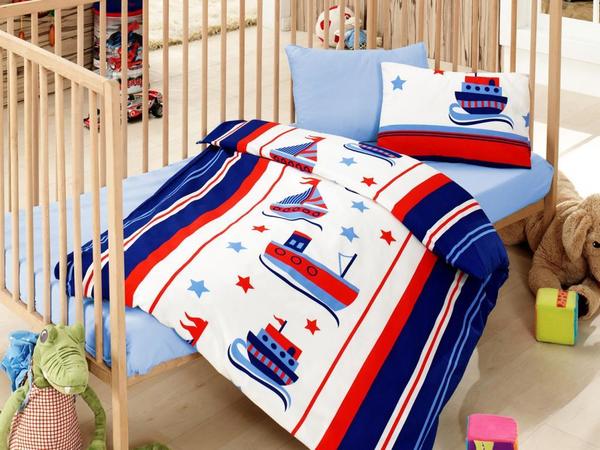 Ensemble housse de couette Cottonbox Sailor Baby Bleu