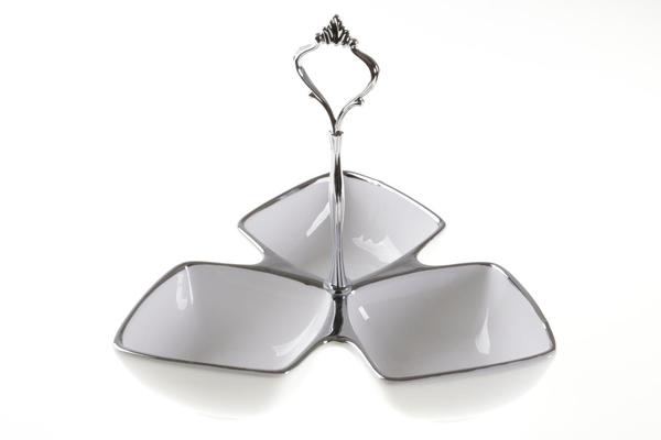 Bavary Dekoratif Porselen 3 Bölmeli Fincan Quado