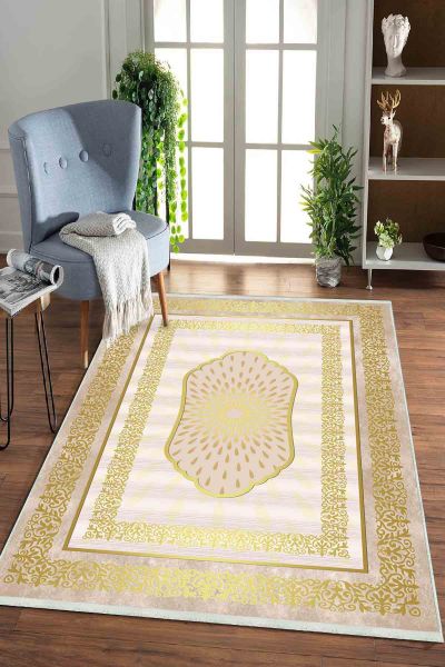 Birkilim Yıkanabilir Dekoratif Halı İpeksi Kaymaz Taban | MLN-IP-HK-0136