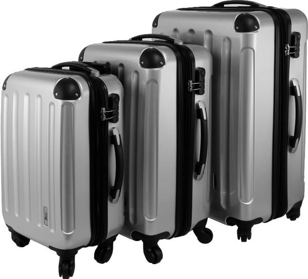 İmex Hard Case 3'lü Lüks Bavul Seti 360 ° Dönen Tekerlekli | Gümüş | TSA Kilitli
