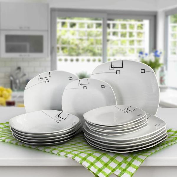 Beyazca Serpil 18 Parça Porselen Yemek Takımı | 6 Kişilik