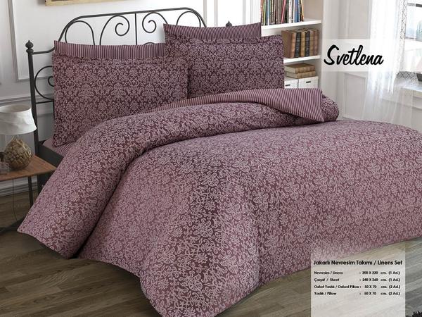 Minteks طقم غطاء لحاف مزدوج بلاتينيوم - Svetlena Plum