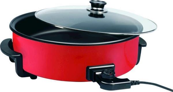 Dekonaz Elektronischer Pizza Pfanne 42x15cm 1500W | Rund | Rot | KRC-0018