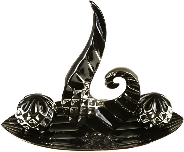 Almina Deko-Set 4-teilig schwarz-silber