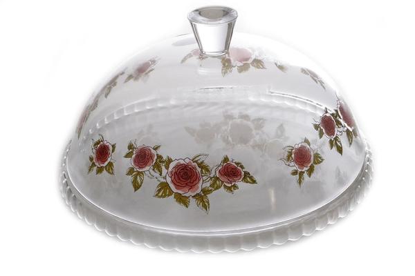 Paşabahçe Pasta Tabak Kapaklı Çiçek Deseni 2 Adet