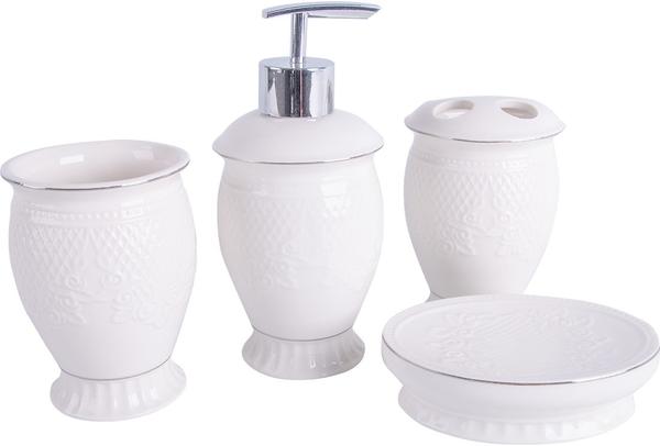 Dekonaz Banyo Set 4 Parça | Gümüş | BS-12-SILVER