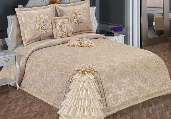 Belenay Çift Kişilik Yatak Örtüsü - Zelal Bej