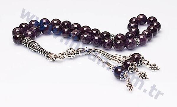 Chapelet en pierre d'améthyste (argent sterling 925)