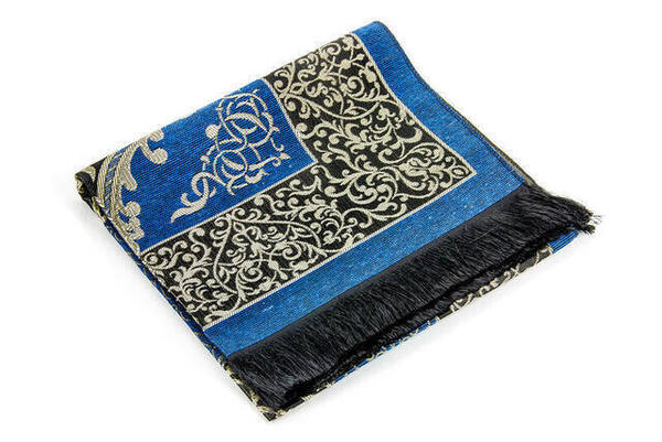 Economic Ottoman Taffeta Prayer Rug - 0150 - Navy Blue Color