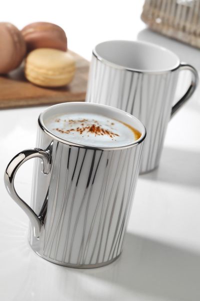 Kütahya Porselen Forest 2&prime;li Mug Bardak Platin 10925