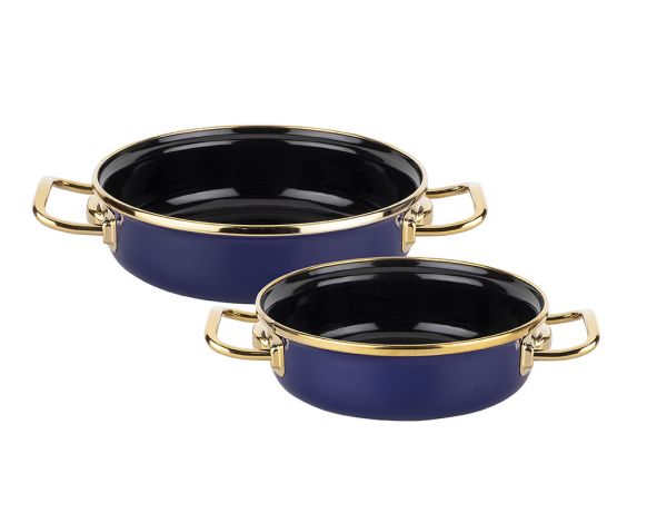 006-01-2 set de plaques émaillées en or bleu foncé