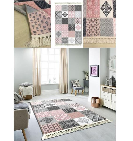 Prizma Riva Patchwork Vk-6404 Carpet | Pink 140x200 cm