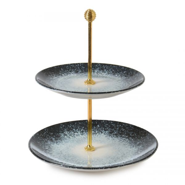 İpek | Valencia Galaksi Porselen 2 Katlı Sunum Tabağı 21-27 cm | 07903/07900