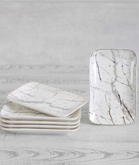 Porselen 6 Li Tabak - 20*14 Cm