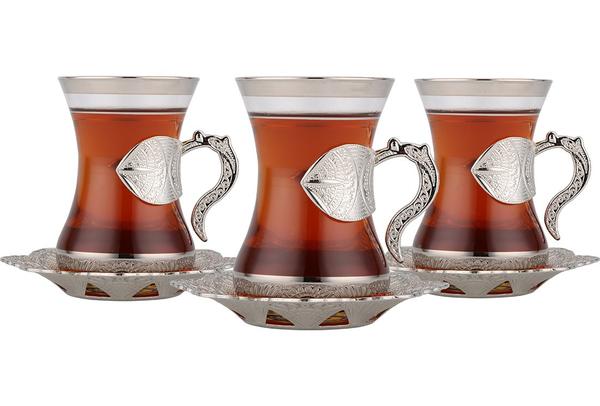 Asia 6'lı Osmanlı Çay Seti | 20 Parça | Gümüş | Asia-0002