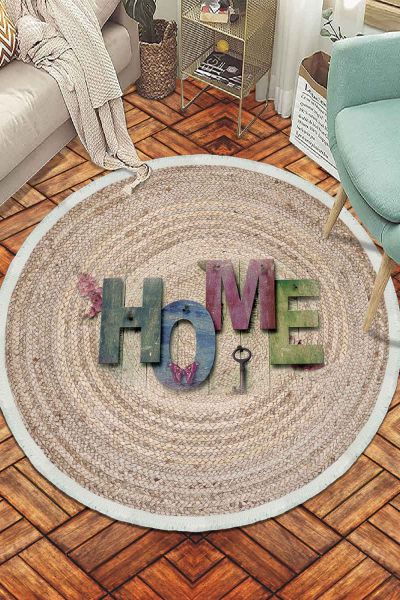 Birkilim Yuvarlak Yıkanabilir Dekoratif Halı İpeksi Kaymaz Taban | MLN-IP-SD-350