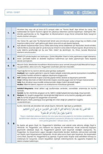 2020 DHBT Tafsilat Serisi Tüm Adaylar 10 Çözümlü Deneme