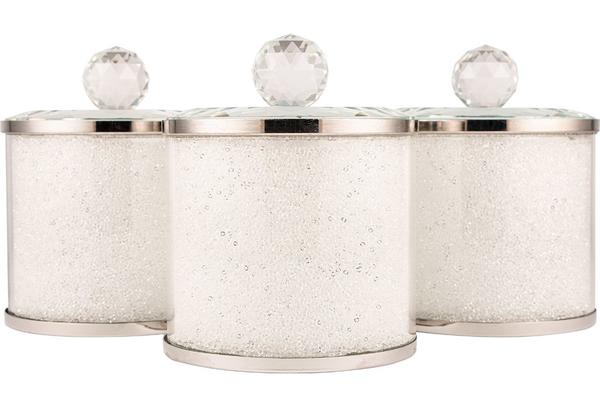 Dekonaz 3'lü Lüks Şekerlik / Saklama Kabı | Gümüş | By-18026-15-S