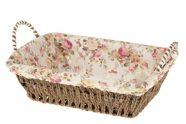 Kosova Dikdörtgen Ekmek Sepeti Çiçekli Kahverengi