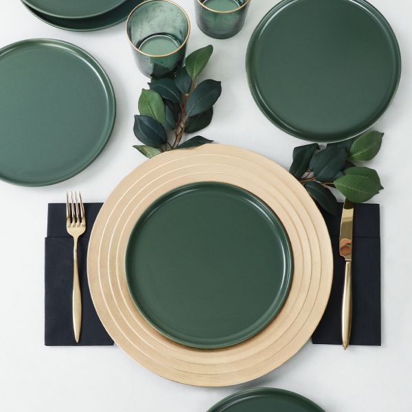 Mat Yeşil Nordic Pasta Tabağı 22 Cm 6 Adet | Keramika
