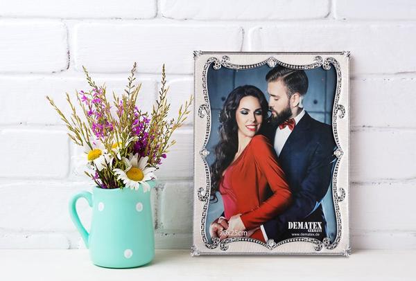 Dematex Taşlı Resim Çerçevesi Gümüş Dört Köşe