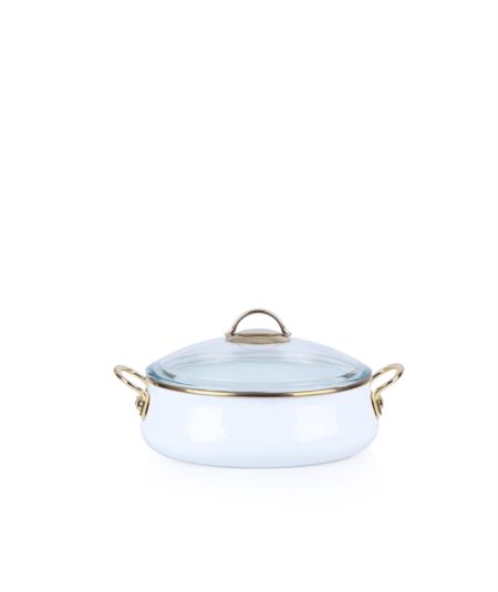 Acar Küche | 24 Cm Qualita Hüma Serie Weiß Low Pot Auflauf