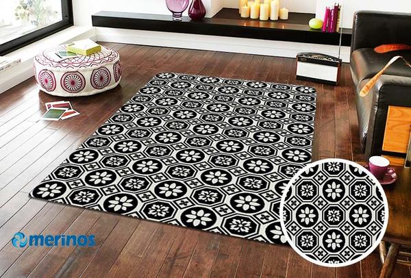 Merinos Sky Desenli Halı | Siyah&Beyaz | 21791-960
