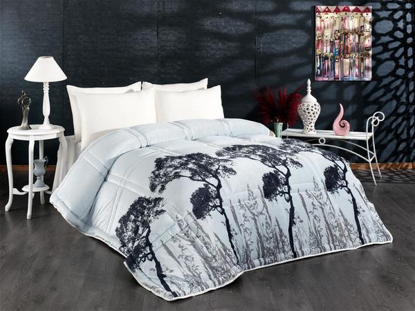 Belenay Çift Kişilik Kadife Yorgan - Güz Siyah