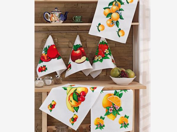 طقم مناشف مطبخ 6 قطع فواكه