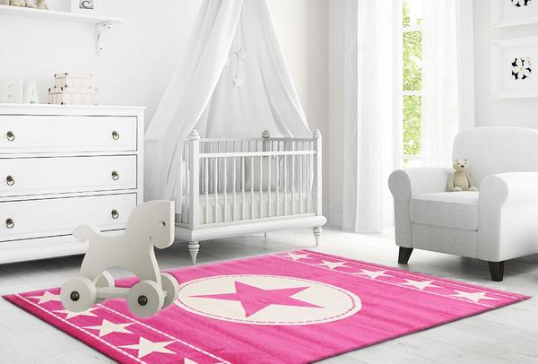 Merinos Sound Star Halı | Pembe | 21777-55-Pink