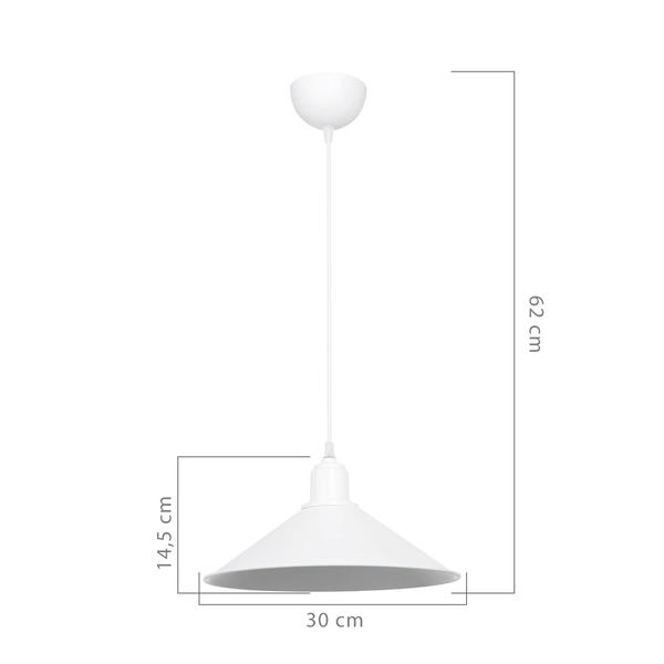 Große Maya Single Pendelleuchte Weiß