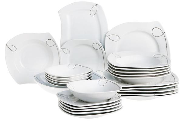 Beyazca Tuana 26 Parça Porselen Yemek Takımı | 6 Kişilik