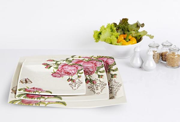 Duygu Marina 3 Parça Porselen Kase Seti | Pembe | DG-7034-R