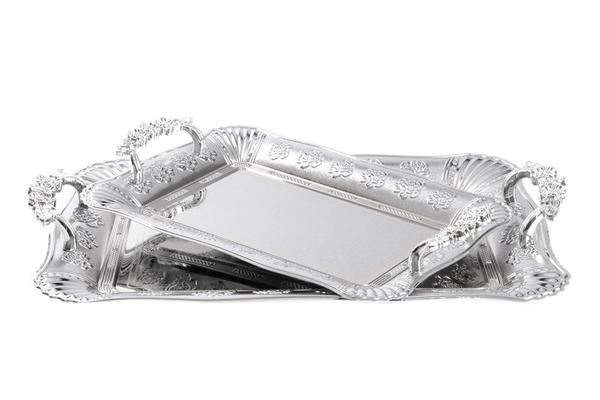 Bavary Elegance Tepsi Seti 2 Parça Gümüş Kulplu