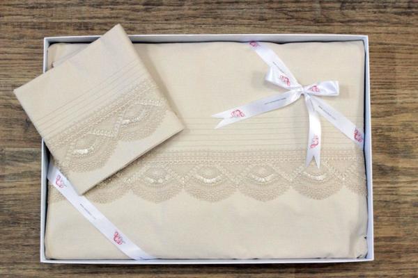 Çeyiz Diyarı Kula İğne Oyalı Nevresim Takımı Cappucino