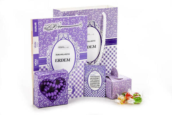 20 PCS - Ensemble Yasin - Taille du sac - 64 Pages - Avec étiquette de nom - Chapelet - Avec aimant - Avec sucre - Carton