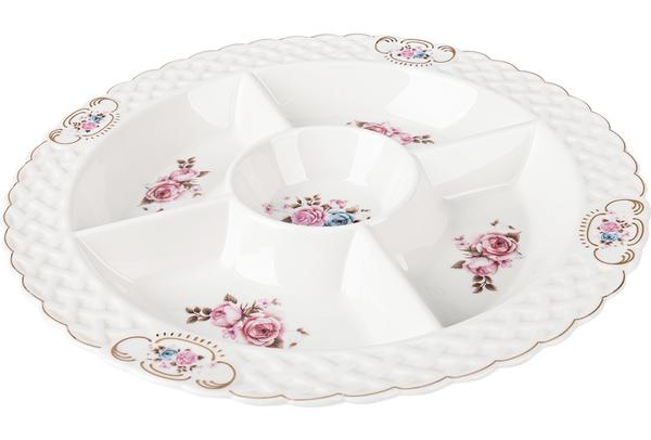 Almina Zlata 5 Bölmeli Porselen Servis Tepsisi