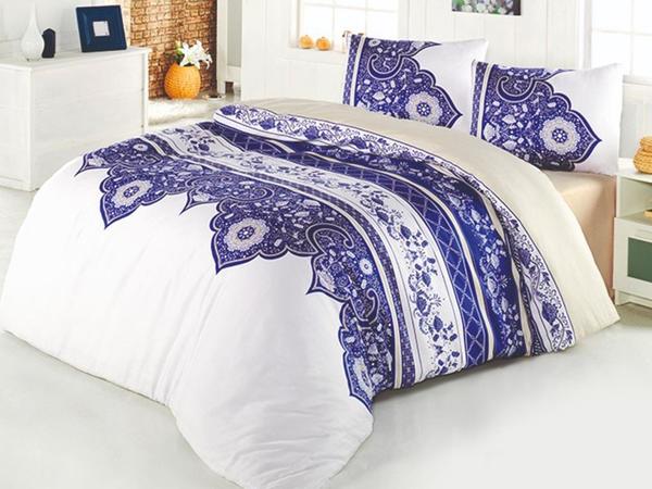 Ezolin Çift Kişilik Uyku Seti Beyaz Mavi