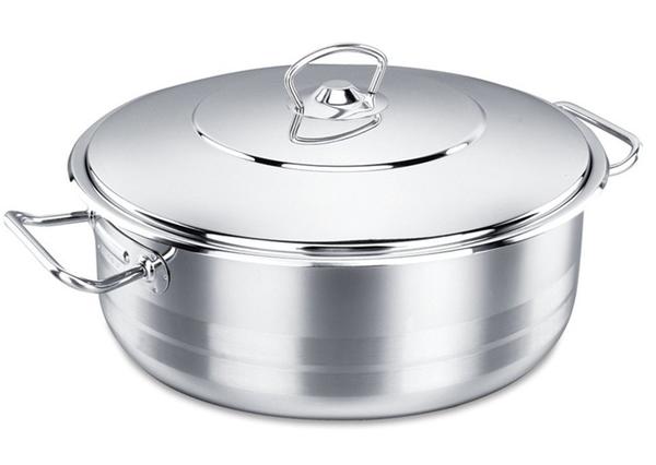 Korkmaz Mega Kısa Çelik Tencere 40cm 20 L | Gümüş | A1947