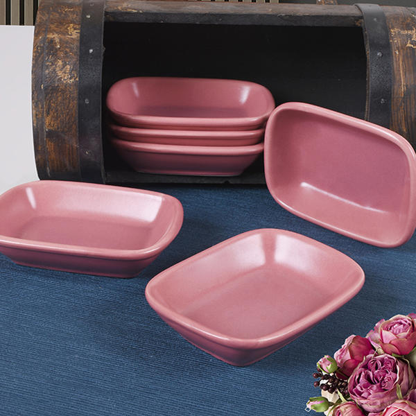 سناك / صوص مستطيل مطفي بالورد المجفف 11 سم 6 قطع | كيراميكا