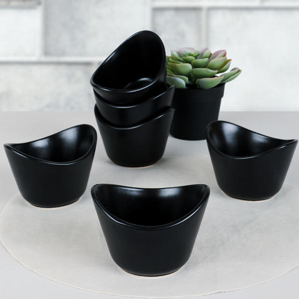 Snack / Sauce Mila Noir Mat 11 Cm 6 Morceaux | Keramika