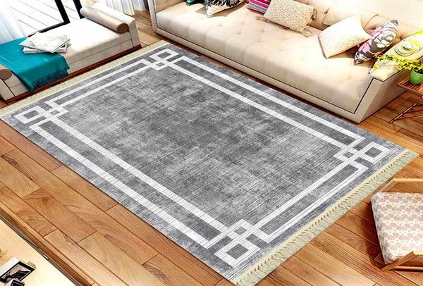 Roland 5'li Yıkanabilir Halı Seti | Gri-Beyaz| roland-3010