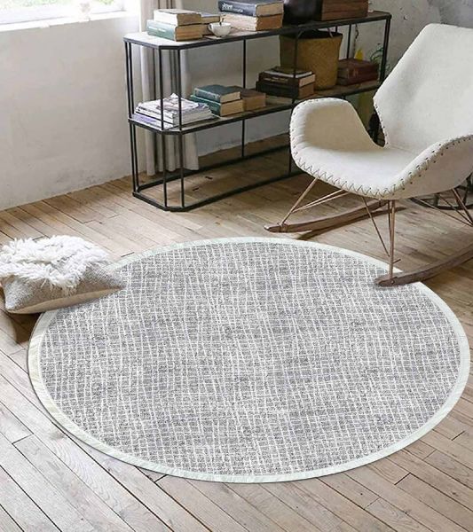 Birkilim Yuvarlak Yıkanabilir Dekoratif Halı İpeksi Kaymaz Taban | MLN-IP-YU-HY-1234
