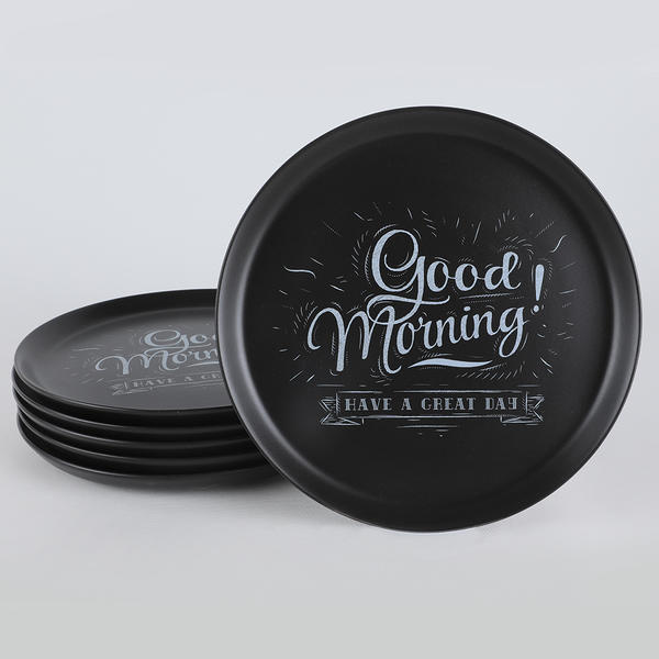 Keramika | Vintage House 6 Adet Siyah Pasta Tabağı