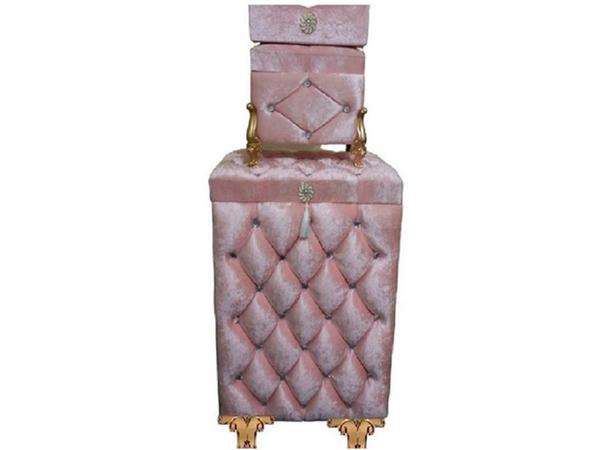 Dowry Quilted Pearly Aysıla 3 Piece Dirty Basket Set Powder