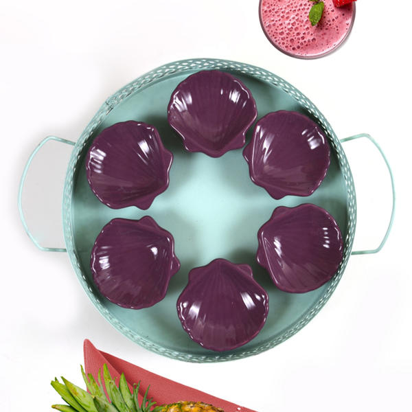 Mini Moule à Snack / Sauce Bol Violet 8 Cm 6 Pièces | Keramika