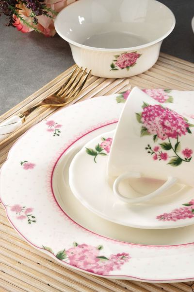 Kütahya Porselen Bone Olympos 36 Parça 9829 Desen Kahvaltı Takımı