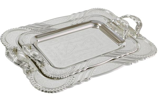 Almina 2'li Servis Tepsisi | Gümüş | AL-0962-3-S