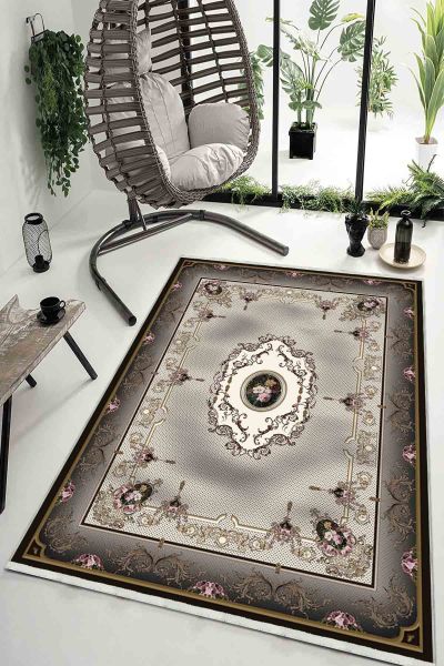 Birkilim Yıkanabilir Dekoratif Halı İpeksi Kaymaz Taban | MLN-IP-HK-076