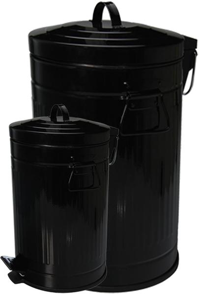 Schäfer Metal Pedallı Çöp Kovası Seti 12lt + 3lt | Siyah | 71156